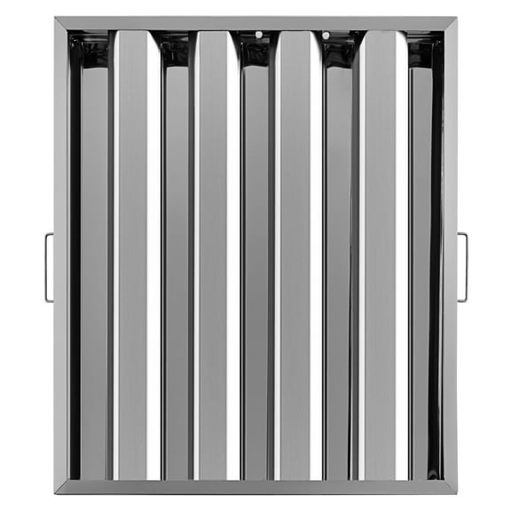 Range Hood Filters 6 Pack 20x25 Inch, 430 Stainless Steel Grease Filters, 4 Grooves Commercial Kitchen Exhaust Hood Baffle Filters - Restaurant & Home Use