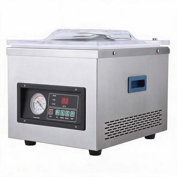 Commercial & Household Chamber Air Pump Sealer Machine – Stainless Steel – 10.2–12" Sealing Bar – 2–6.5 m³/h Pump – Automatic Microcomputer Control – For Food Packaging – 180W-320W, 110V