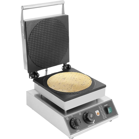 Commercial Ice Cream Cone Maker Waffle Maker Machine Electric Waffle Cone Maker.Stainless Steel Breakfast Baker with Temperature and Time Control for Restaurant or Home