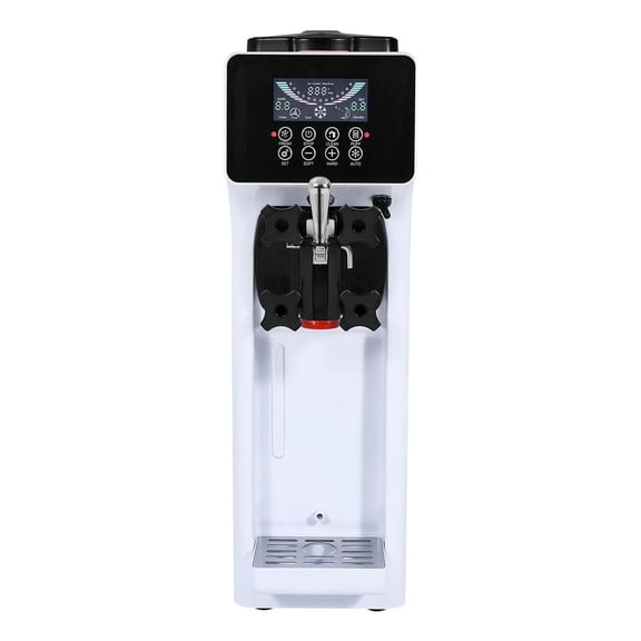 Commercial Ice Cream Machine, 10.6 Qt/H, 4L Hopper, Soft Serve Maker, 1000W, LCD Panel, Auto Clean, Pre-cooling for Restaurant