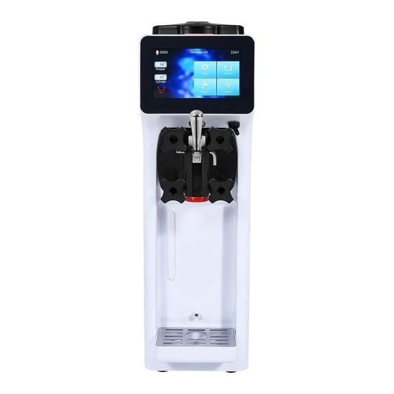 Commercial Ice Cream Machine, 10.6QT/H, 4L Hopper, Touch Screen, Auto Clean, 1000W Soft Serve Maker for Restaurant & Snack Bar
