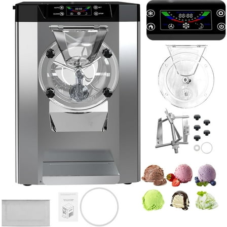 Commercial Ice Cream Machine,2000W 4.8-6.3 Gal/Hr Hard Serve Ice Cream Maker with LCD Display,Auto Clean Pre-Cooling High Productivity One Flavor for Restaurants Snack bar Supermarkets
