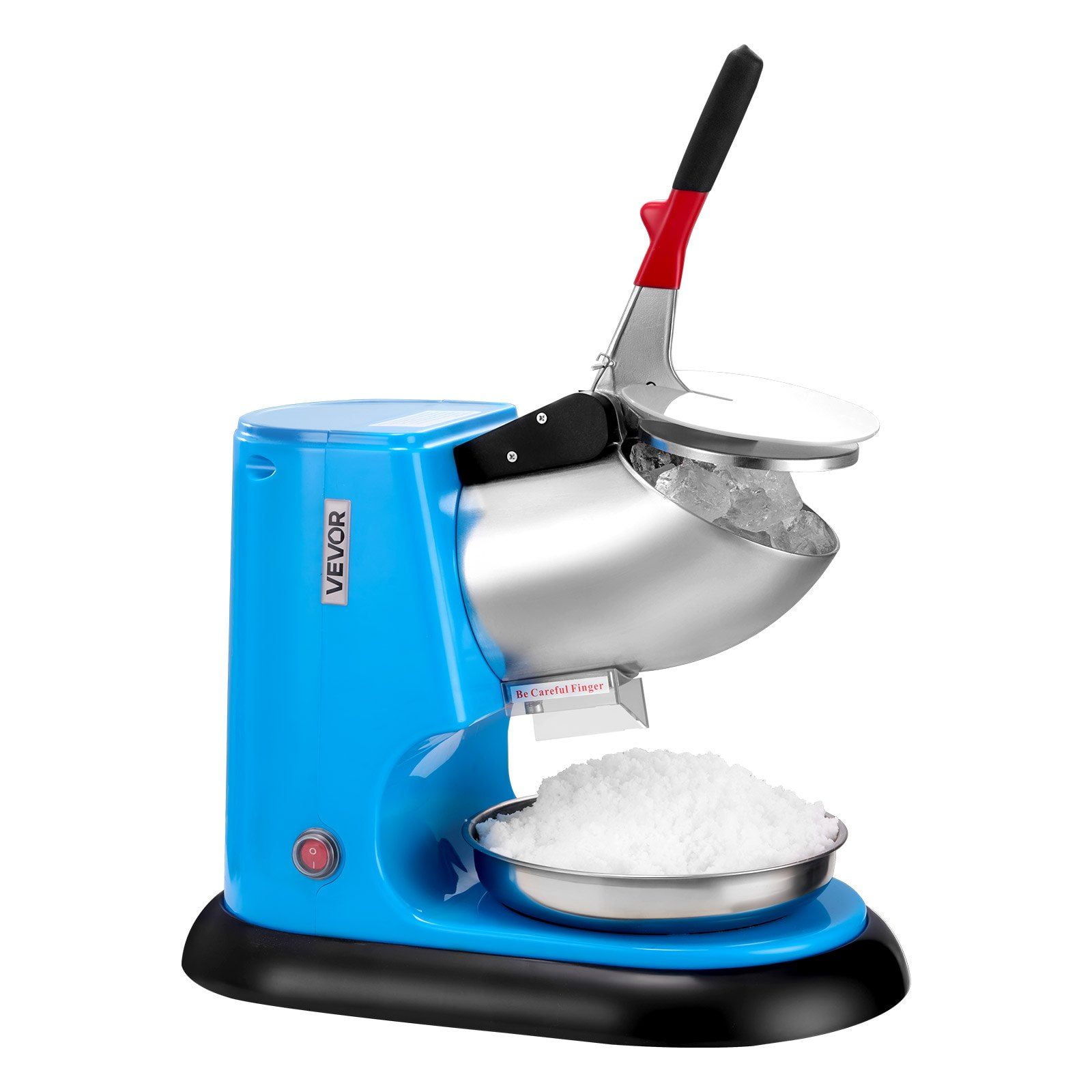 Commercial Ice Crusher 220LBS/H - Electric Snow Cone Machine with Shaving Function, Blue