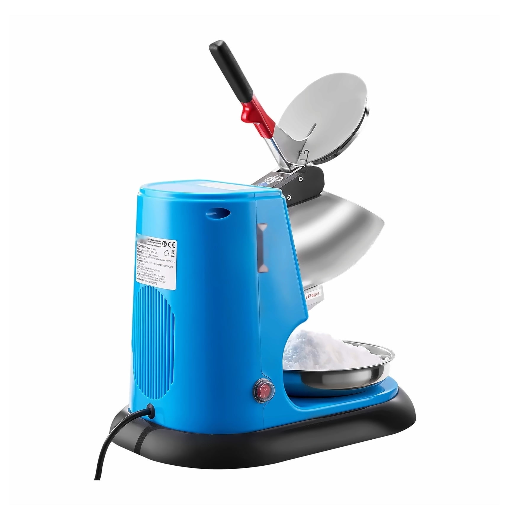 Commercial Ice Crusher 220LBS/H Electric Snow Cone Maker Shaved Ice Blue