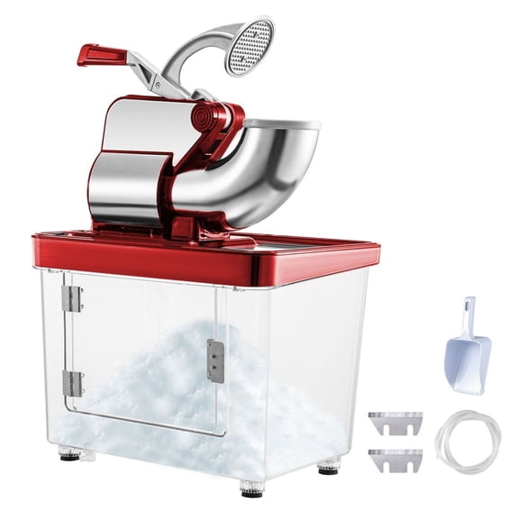 Commercial Ice Crusher 440LBS/H, Electric Snow Cone Machine - 300W Dual Blade, Stainless Steel Shaved Ice Maker with 9 Gal Box for Restaurants & Home Use
