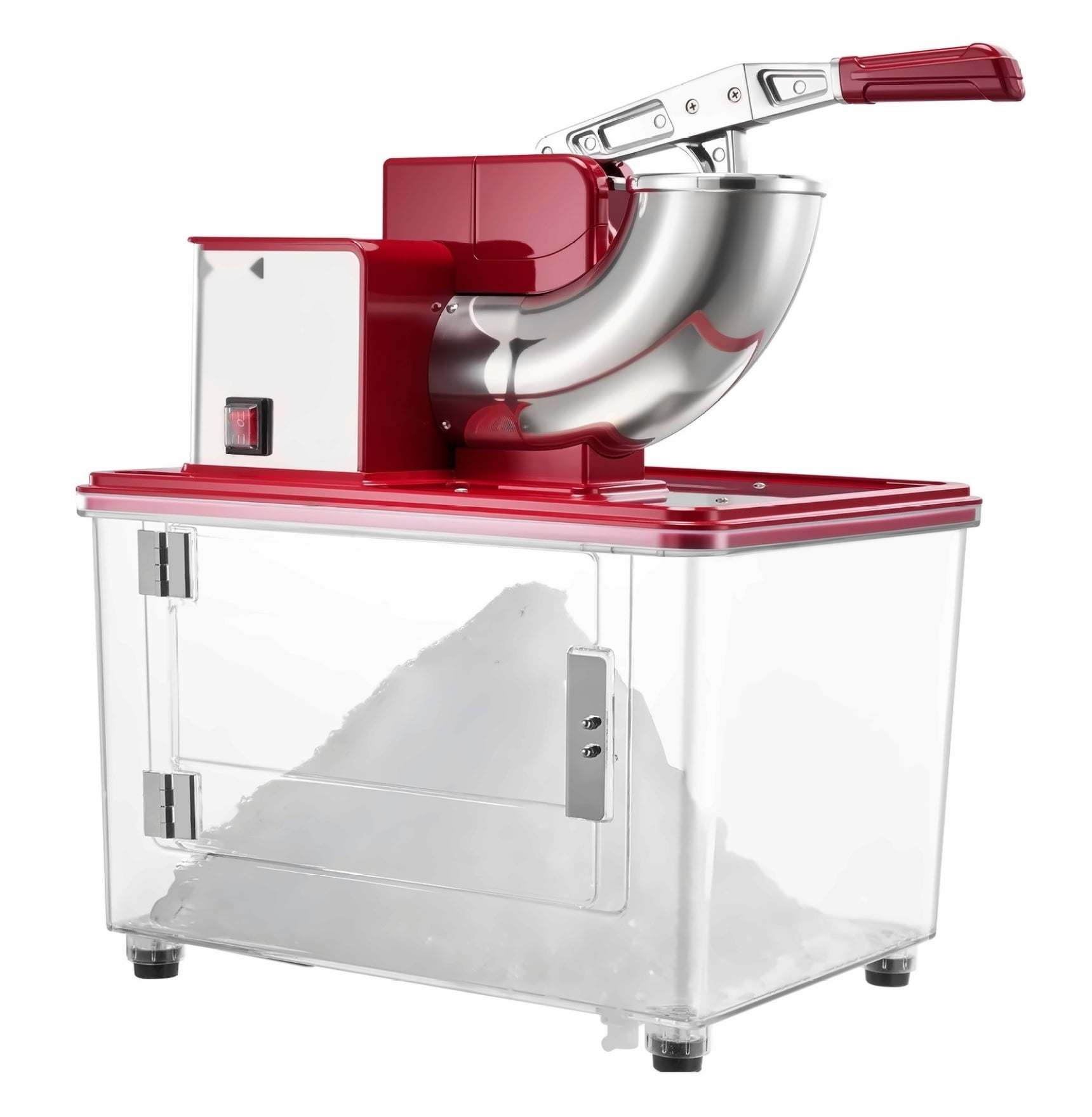 Commercial Ice Crusher 661LBS/H Electric Snow Cone Maker - Heavy Duty Shaved Ice Machine - 50L Capacity - Red
