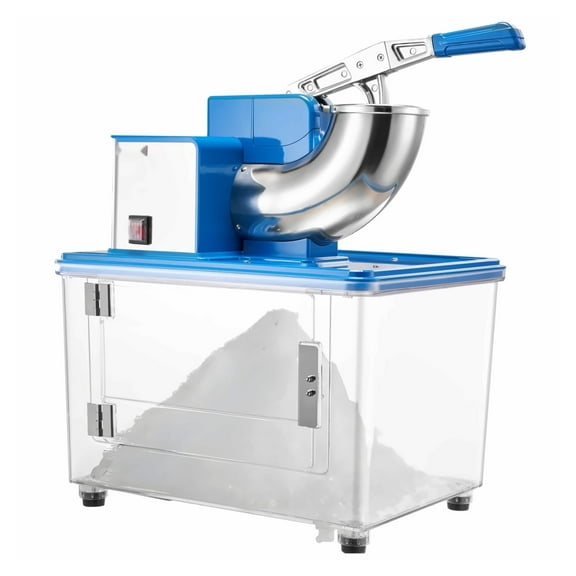 Commercial Ice Crusher 661LBS/H Electric Snow Cone Maker - Shaved Ice Machine, 50L Capacity, 350W, Stainless Steel Blue