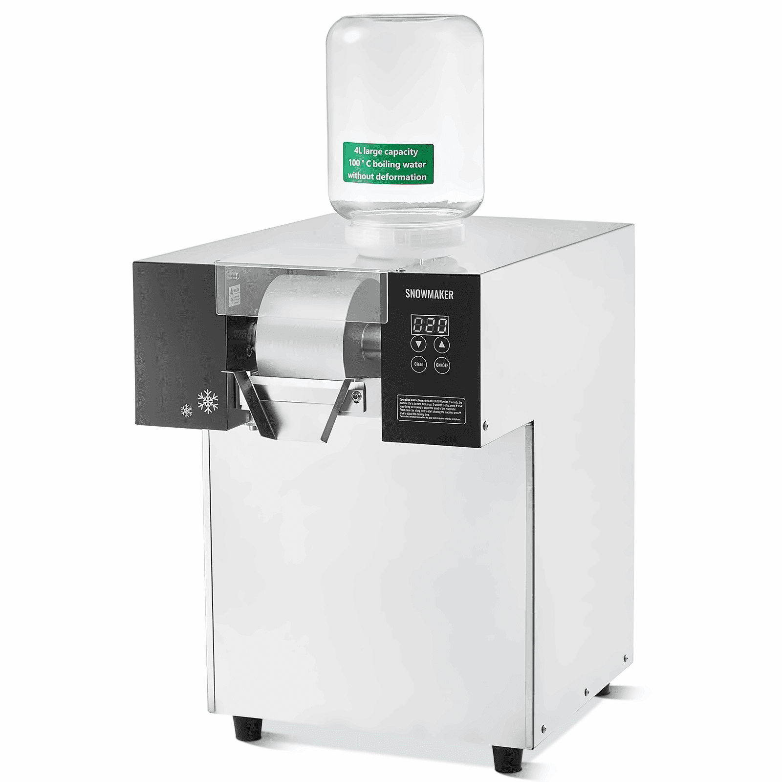 Commercial Ice Machine 385LBS/24H Snowflake Ice Maker Liquid Cooled Stainless Steel for Ice Cream Milkshakes Smoothie Shops