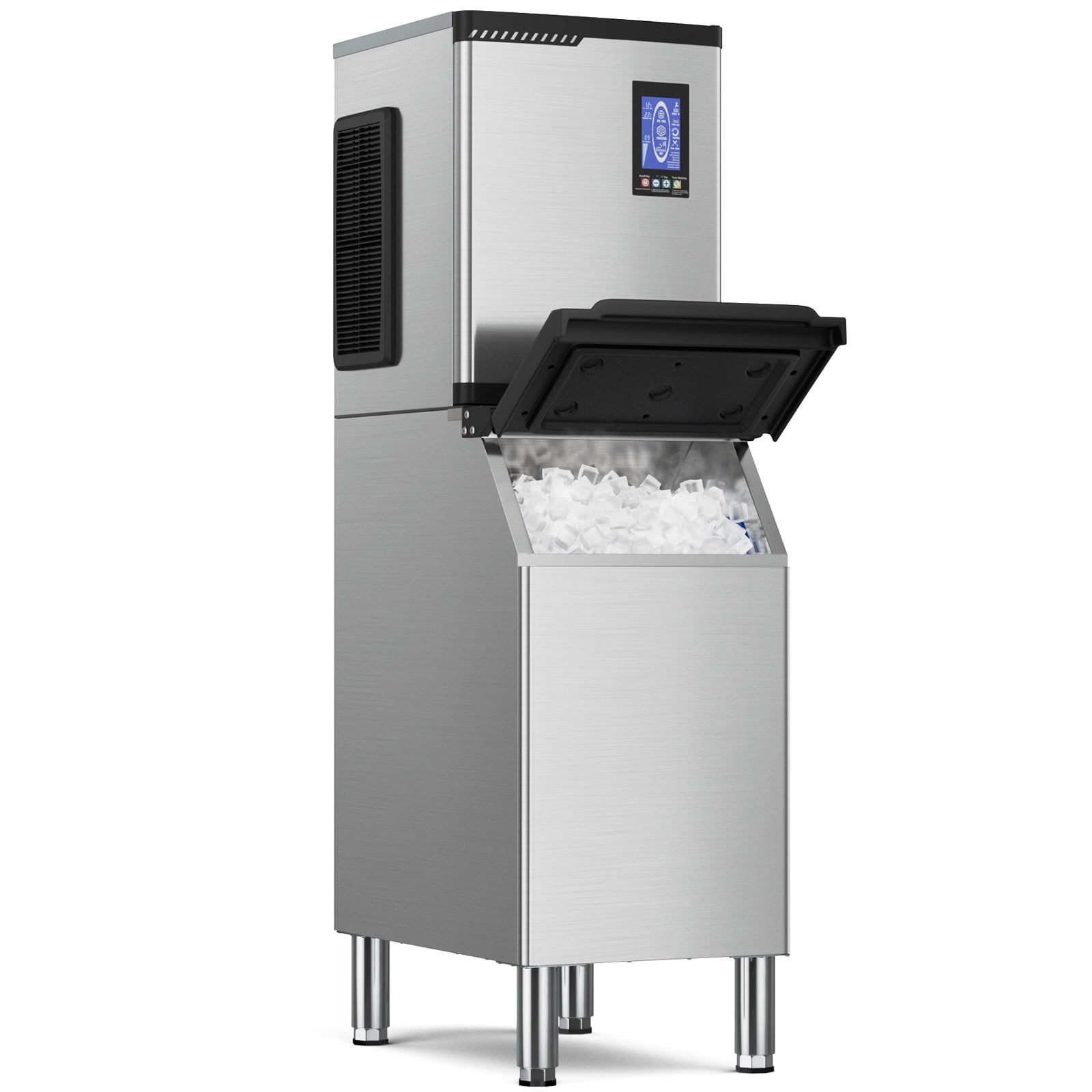 Commercial Ice Machine Industrial 650LBS/1 Day Ice Maker with 450 Storage Bin