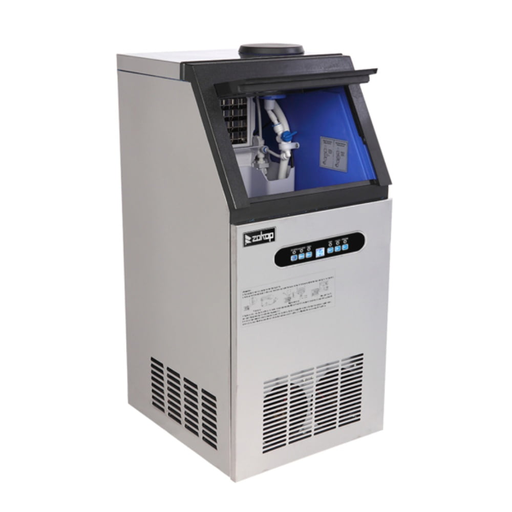 Commercial Ice Maker 110LBS/24H, Stainless Steel Freestanding Ice Maker Machine w/ 24LBS Storage Bin, Auto Clean Under Counter ice Machine for Home, Restaurant, Bar, Hotel, Store