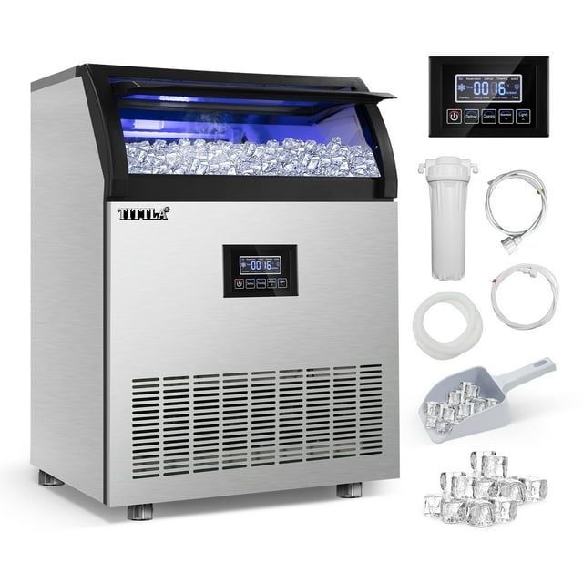 Commercial Ice Maker, Self Cleaning Automatic, 200lbs/24H Stainless