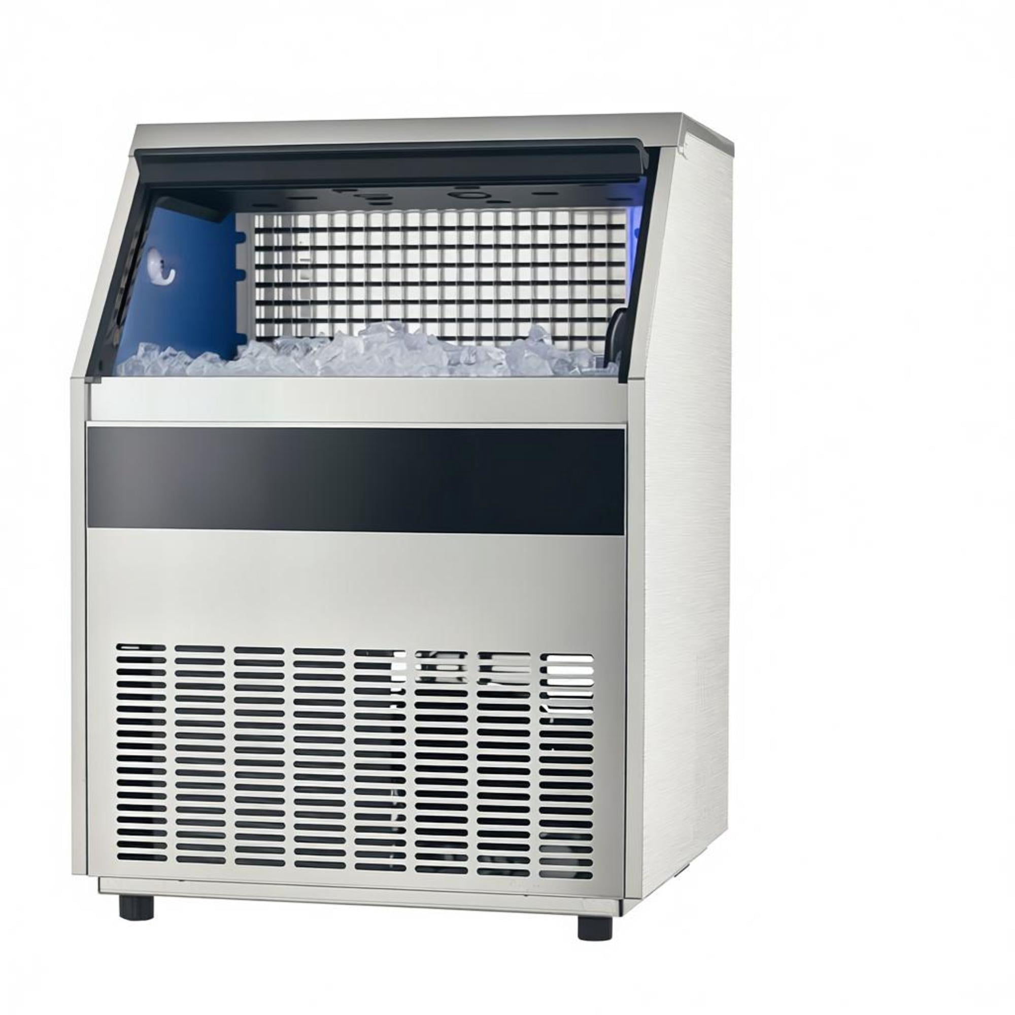 Commercial Ice Maker, 440 lbs/24H, 130 lbs Storage, Freestanding Self-Cleaning Ice Machine with Drain Pump, LED Display for Restaurant Bar Office