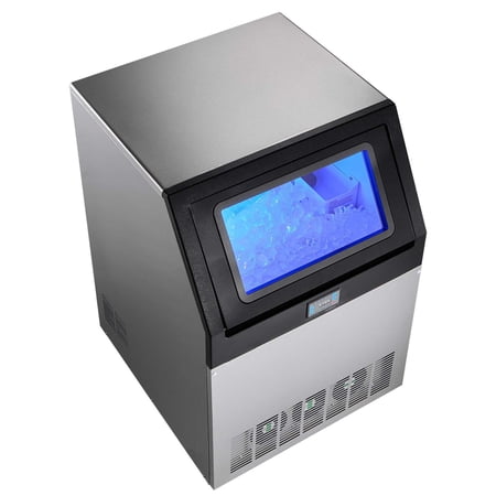 Commercial Ice Maker, 440 lbs/24H, 85 lbs Storage, Under Counter Freestanding Stainless Steel Ice Machine with LED Display & Self-Cleaning