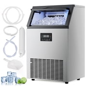 Commercial Ice Maker Machine 100Lbs/24H with 33 Lbs Storage Bin, Freestanding/Countertop Ice Maker Machine - 33 Lbs Storage Bin