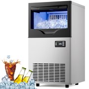 Friwest Commercial Ice Maker, 100lbs/24H Freestanding with 33Lbs Ice Storage, Adjustable Ice Sizes, Self-Cleaning for Restaurant, Bar, Cafe & Home