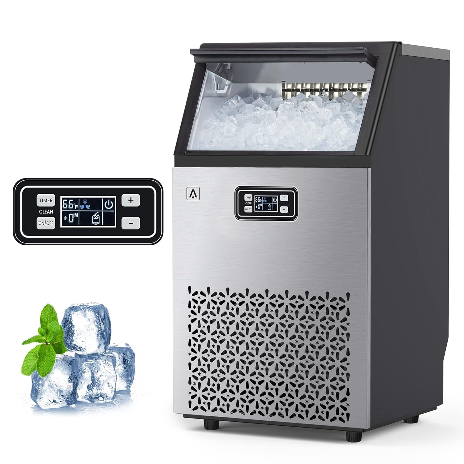 Commercial Ice Maker Machine - 150lbs/24H Stainless Steel Under Counter ...
