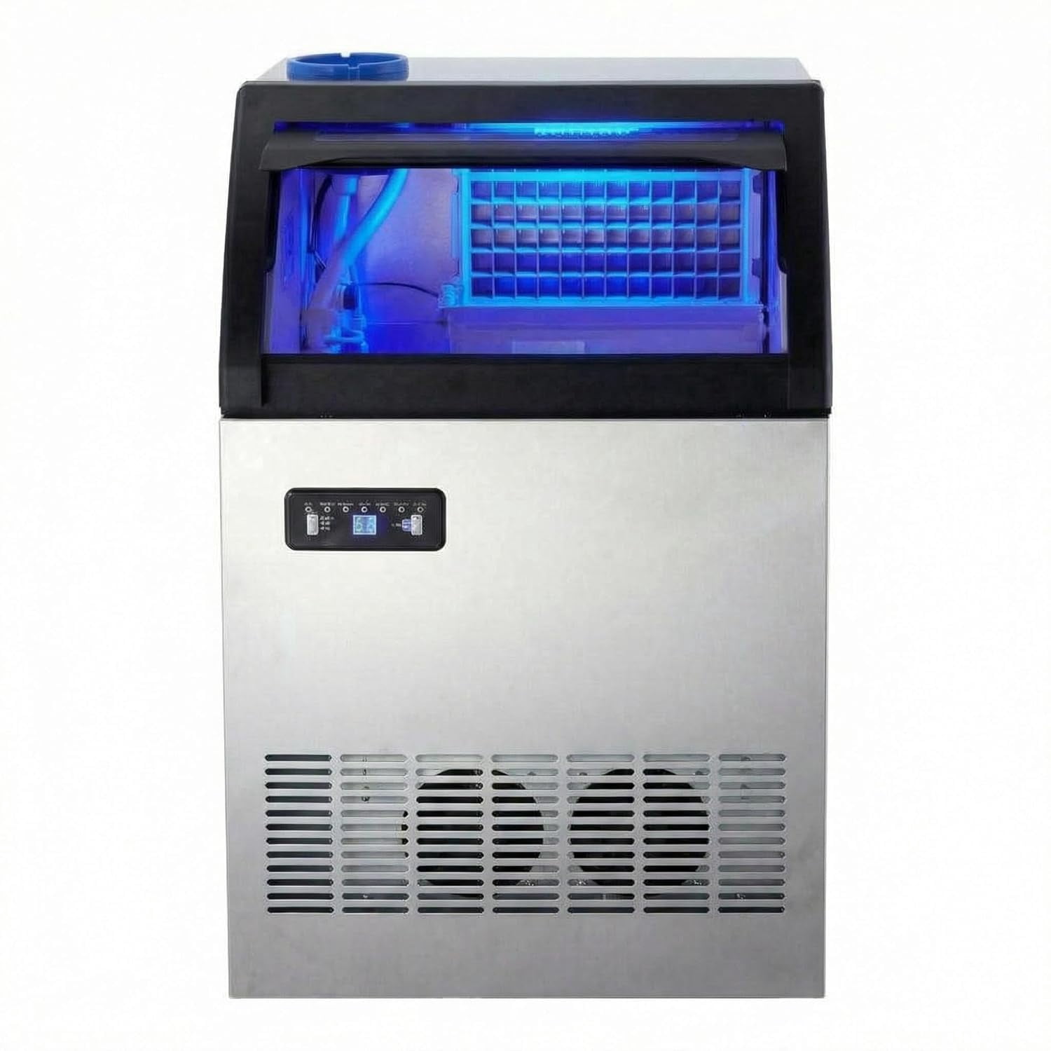 Commercial Ice Maker Machine 155 lbs/24H, Under Counter Ice Machine with 33 lbs Storage, Industrial Ice Cuber Generator for Restaurant Equipment, Bar Supplies, Cafe Gear, Self Cleaning, 360W