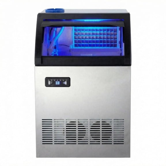 Commercial Ice Maker Machine 155 lbs/24H, Under Counter Ice Machine with 33 lbs Storage, Industrial Ice Cuber Generator for Restaurant Equipment, Bar Supplies, Cafe Gear, Self Cleaning, 360W