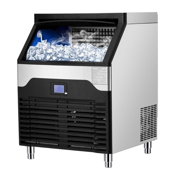 Commercial Ice Maker Machine, 400 LBS/Day High Capacity Ice Production, Smart LCD Control, Adjustable Ice Cube Size.