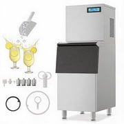 Commercial Ice Maker Machine, 750LBS/24H, 300LBS Large Storage Bin