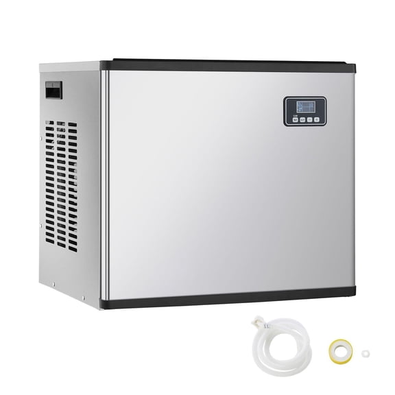 Commercial Ice Maker Machine Head - 360 Lbs/Day Stainless Steel Ice Maker, Self-Cleaning, Scheduled Ice, Adjustable Thickness, Restaurant/Bar/Hotel - Head Only
