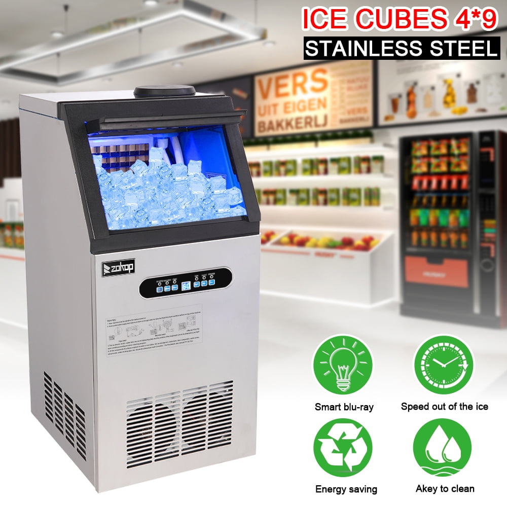 Commercial Ice Maker Machine 440lbs/24H, Stainless Steel Under Counter ice  Machine with 88lbs Ice Storage Capacity, Freestanding Ice Maker(8 * 18 Ice  Cube) 