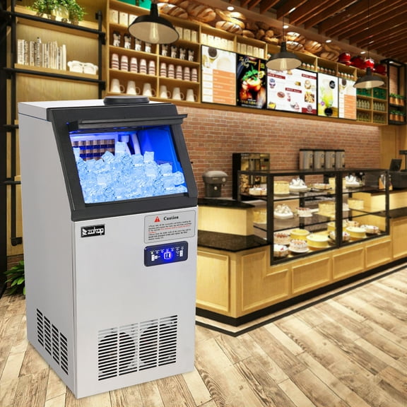 Commercial Ice Maker Machine, SEGMART Built-In Stainless Steel Ice Maker w/33 lb Storage Capacity, 110lbs/24h, Ideal for Home, Restaurant, Bar, Grocery store, ETL Listed, S6147