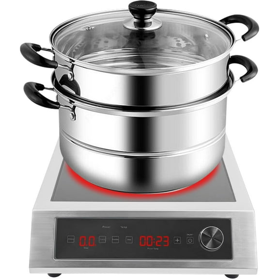 Commercial Induction Cooktop, 3500W Countertop Burner Electric Induction Stove with Leakage/Overload Protection, Portable Induction Cooker with Timer/Led Display for Cooking