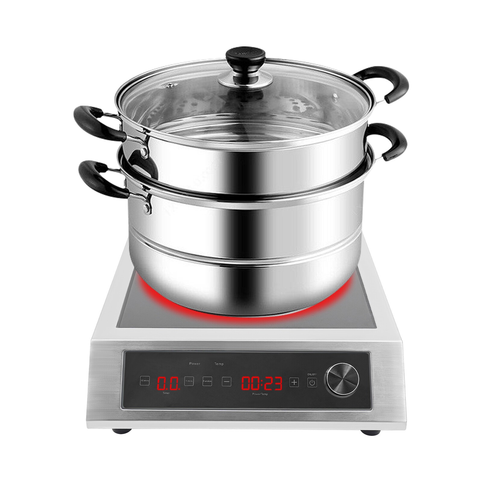 Commercial Induction Cooktop Induction Cooker Electric Hot Plate LED Display 3500W Portable Electric Induction Stove with 9.06 Inch Heating Plate