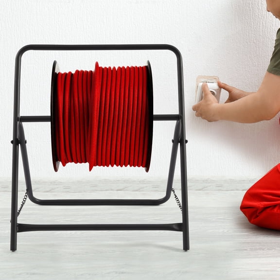 Commercial Industrial Grade Steel Wire Rack Dispenser Single Axle Cable Caddy