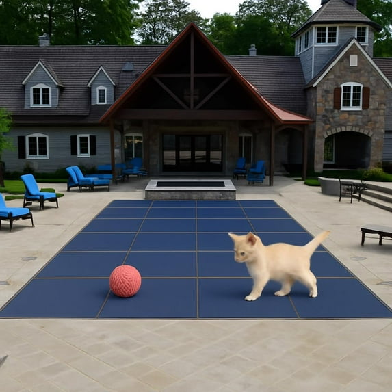 Commercial Inground Pool Covers, Heavy Duty Pool Safety Cover, UL Classified to ASTM F1346, 500 Lbs Capacity, UV Resistant & Water-Saving, Easy Set Up for Home & Commercial Use