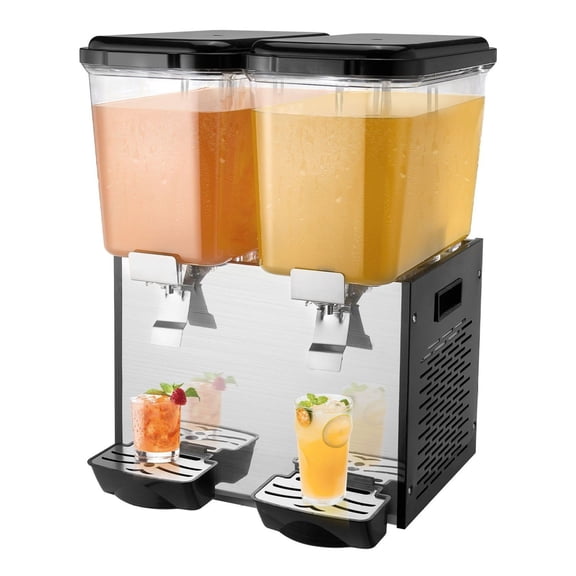 Commercial Juice Dispenser, 2 x 18L Stainless Steel Drink Machine