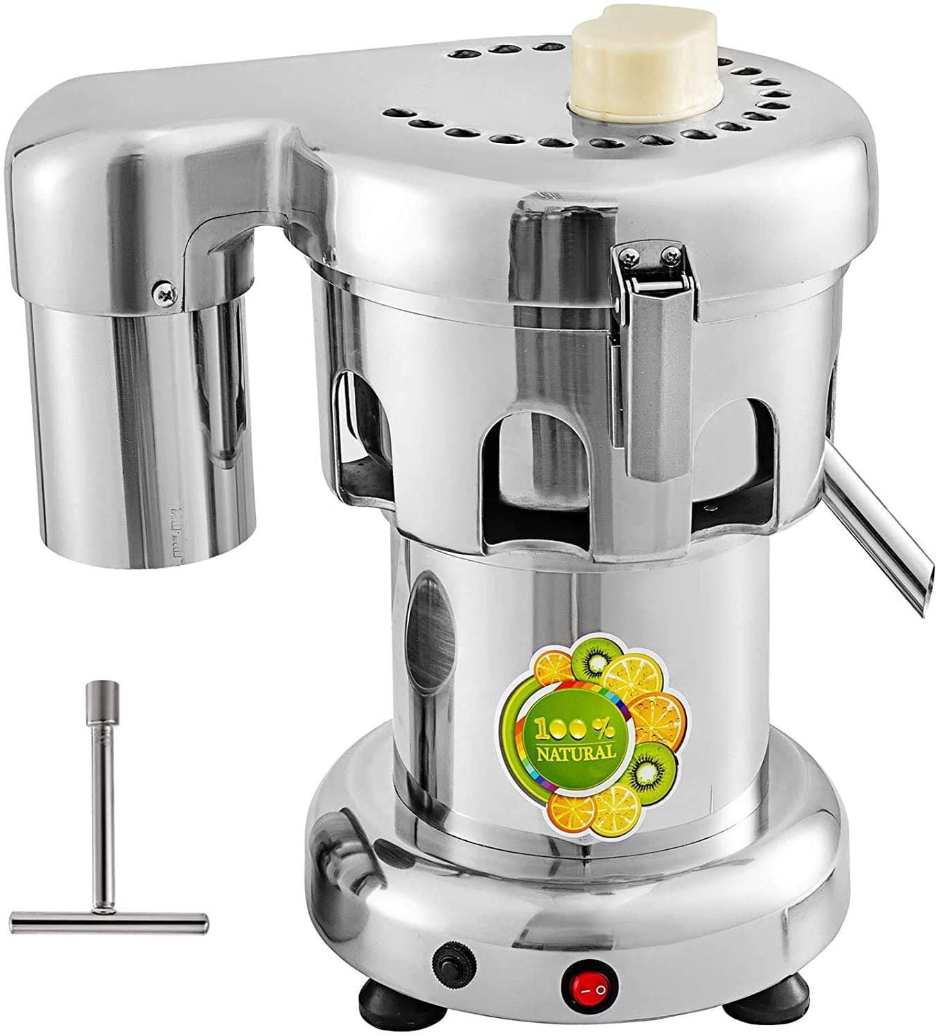 Commercial Juice Extractor Heavy Duty - Centrifugal Juice Machine for Fruits & Vegetables - Aluminum & Stainless Steel - 370W, 2800 RPM