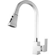 Commercial Kitchen Faucet with Pull Down Sprayer, High Arc Pull Out Kitchen Sink Faucet with Single Handle, Brass Hot and Cold Water Mixer Tap, Polished Chrome