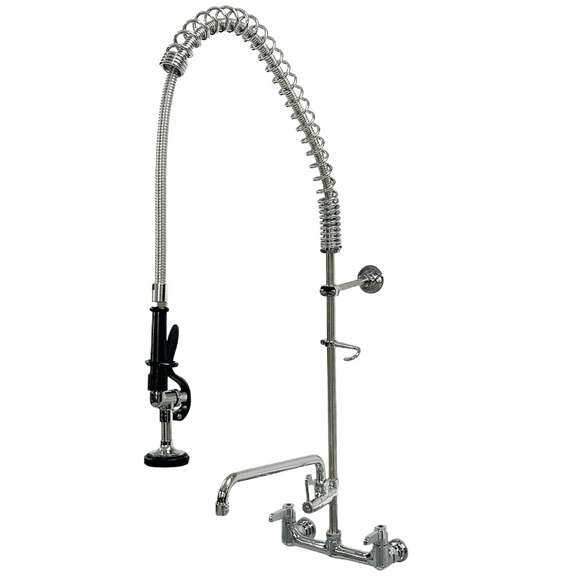 Elite Kitchen Commercial Faucet, Wall Mount Pre-Rinse Assembly Power Pulse Utility Spray Add-On Faucet