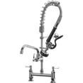 thumbnail image 1 of Commercial Kitchen Sink Faucet Pull Down Sprayer Pre-Rinse 8"Center Deck Mounted Chrome Finish, 1 of 12