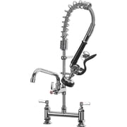 Commercial Kitchen Sink Faucet Pull Down Sprayer Pre-Rinse 8Center Deck Mounted Chrome Finish
