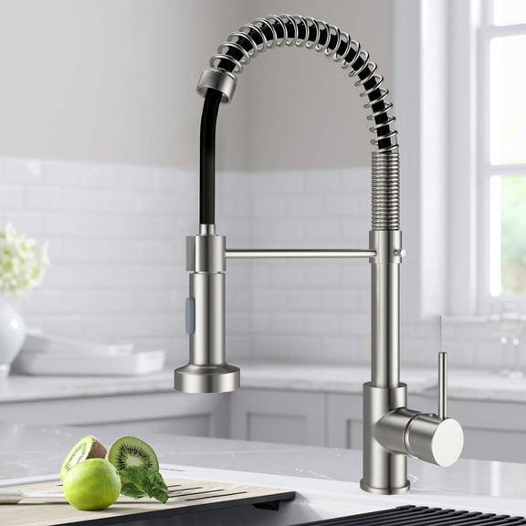 Commercial Kitchen Sink Faucet Spring Pull Down Sprayer Single Handle Mixer Tap