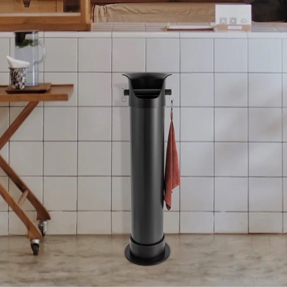 Commercial Knock Box for Coffee Grounds, 33.7in Tall Floor Standing Coffee Knockbox with Removable Base, Black