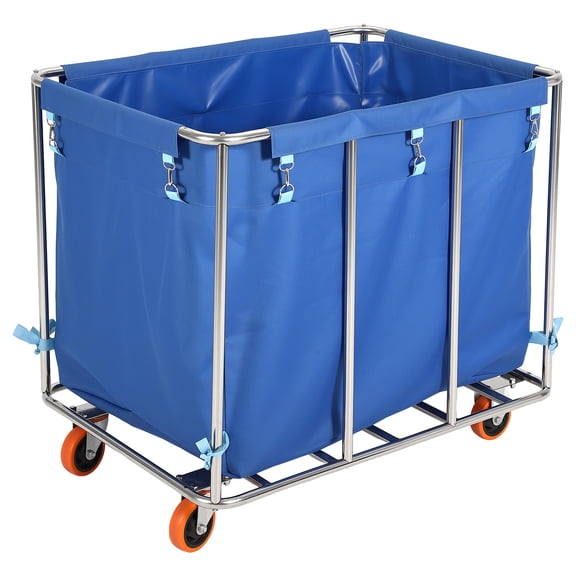 Commercial Laundry Cart with Wheels,400l Industrial Rolling Laundry Basket with Removable Waterproof Liner & Steel Frame for Home, Hotel, Hospital Use,440Lbs Load
