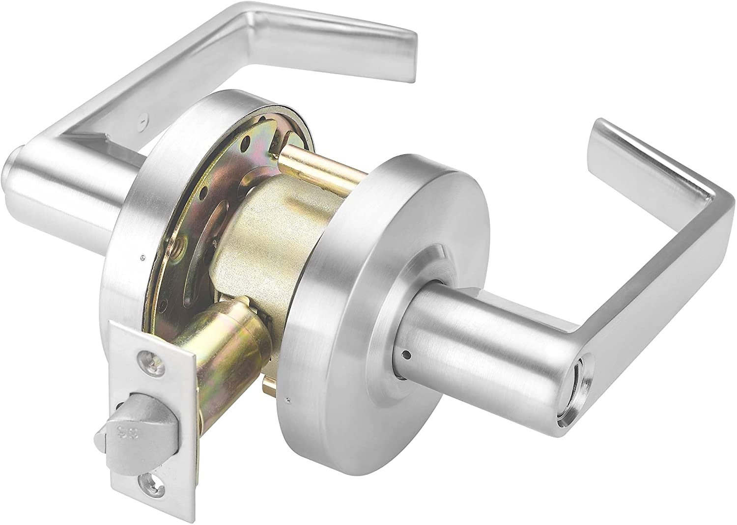 MrArm Commercial Grade 2 Door Lever Lock – Satin Chrome, Entrance Keylock With Clutch, Non-Handed