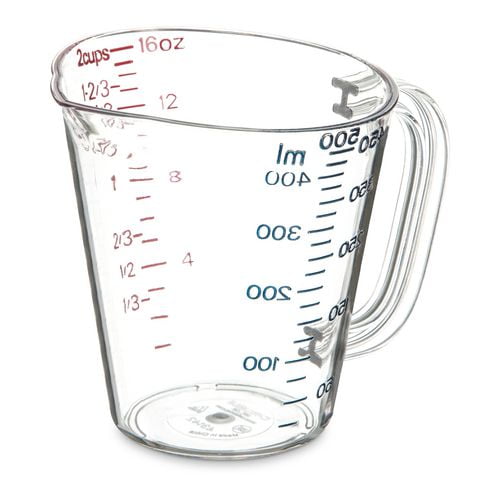 Commercial Measuring Cup, 1 pt, Plastic, Clear | Bundle of 2
