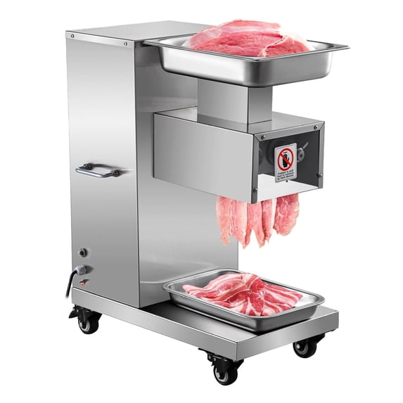 Commercial Meat Cutter 110V - Electric Meat Slicer 1100LB/H, 750W Stainless Steel Food Slicer with 3mm Blade for Restaurant Kitchen & Supermarket