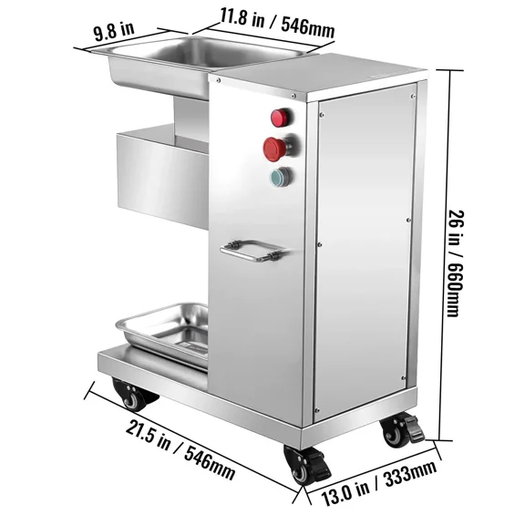 Commercial Meat Cutting Machine, 551 Lbs/H 850W Meat Shredding Machine, 3.5mm Blade Electric Meat Cutter, Stainless Steel Restaurant Food Cutter, for Kitchen Supermarket Lamb Beef Chicken, Red