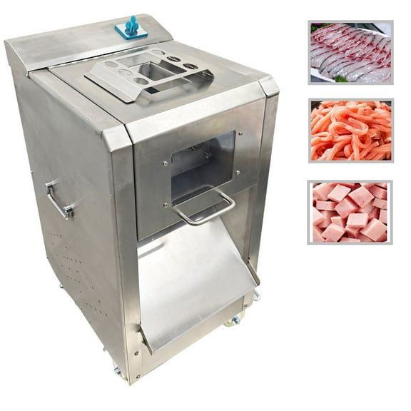 Commercial Meat Cutting Machine Vertical Meat Cutter Stainless Meat Slicer with 6mm Blade 660lbs/h