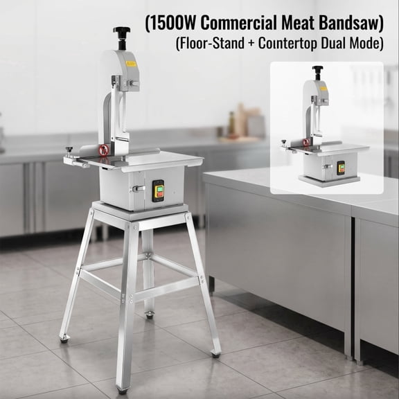 Commercial Meat Saw Machine with Stand, 2000W Industrial Electric Bone Cutter, Heavy Duty Meat Cutting Saw for Butcher Shop, Restaurant Kitchen, Frozen Meat, Ribs and Trotters