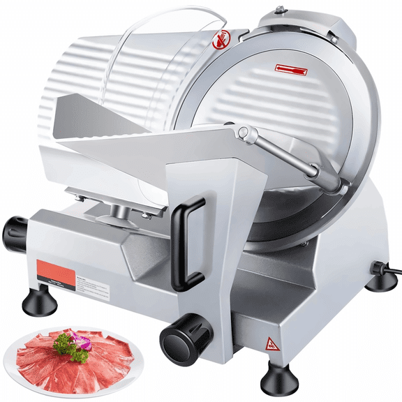 Commercial Meat Slicer 12 Inch Electric Deli Food Slicer 320W Adjustable Thickness 0-0.6 inch for Meat Cheese Veggies Ham Commercial Kitchen