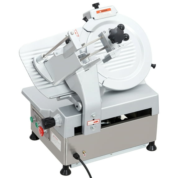Commercial Meat Slicer 13Inch Steel Blade 210W Motor 0-12mm Adjustable Thickness Electric Meat Slicer Semi-Automatic Meat Cutter for Kitchen Restaurant