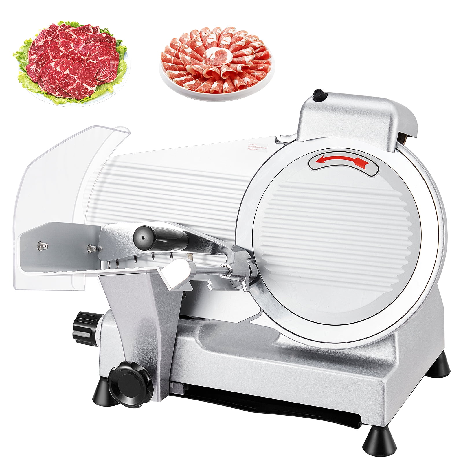 Silver 10-Inch Stainless Steel Electric Meat Slicer with Adjustable Thickness