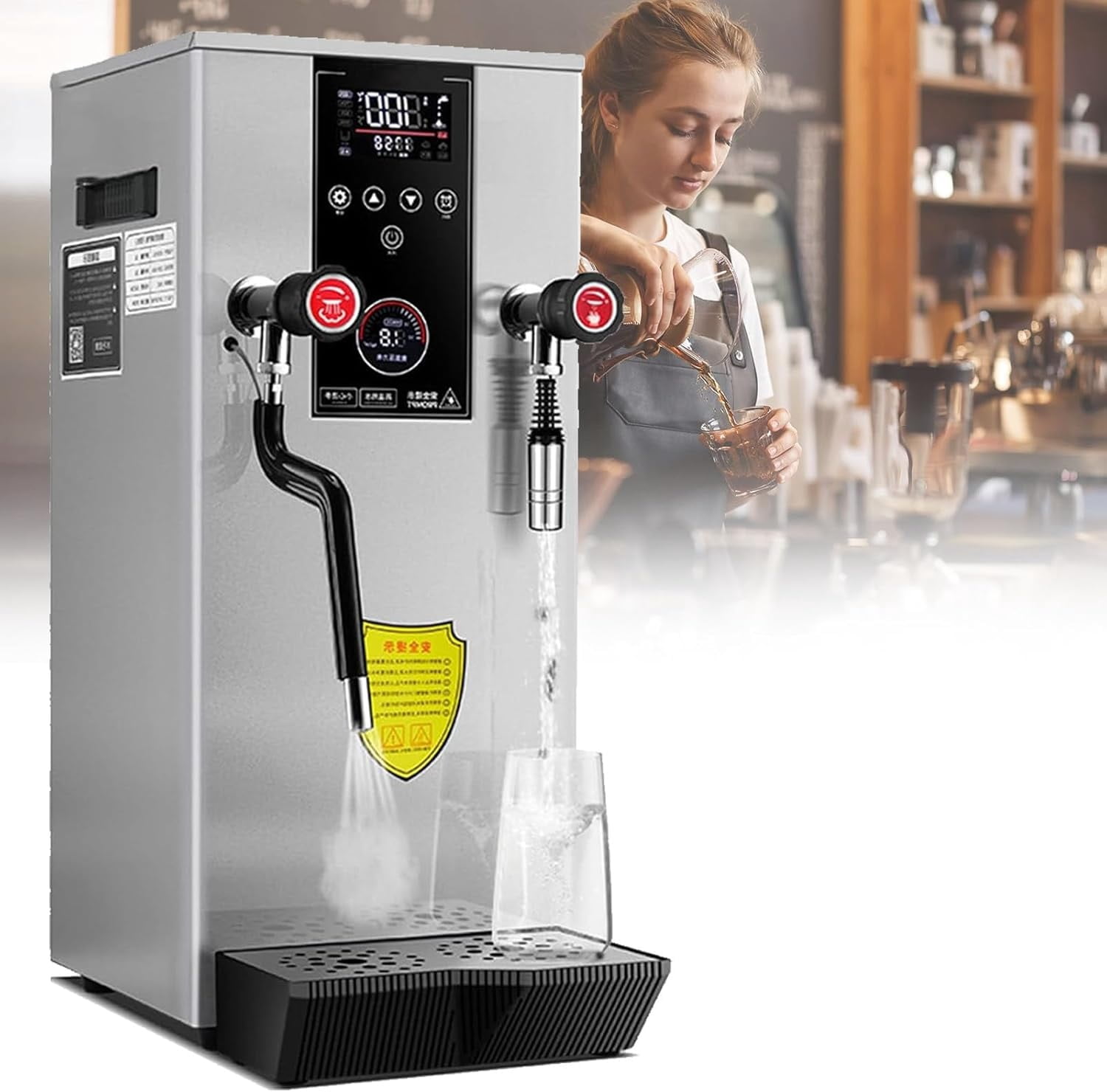 Matic Boiling Machine Commercial Milk Frother, 2500W Electric Steam Milk Frothing Machine ...